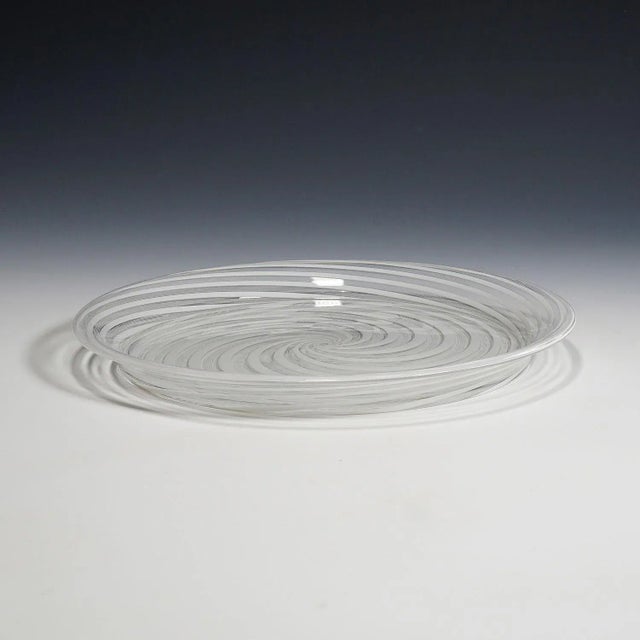 Large 19th Century Murano Filigrana Art Glass Plate For Sale - Image 5 of 6