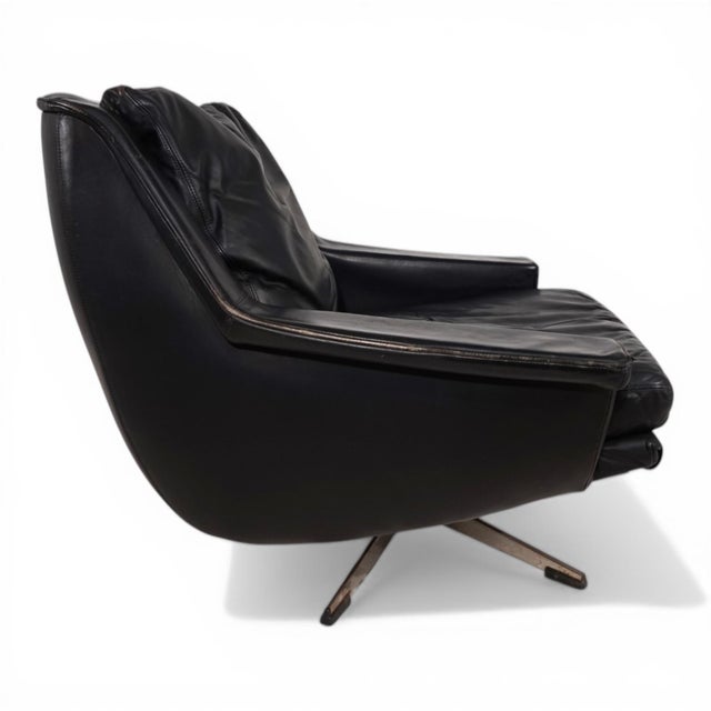 ESA 802 Lounge Chair in Black Leather from Werner Langenfeld, 1970s For Sale - Image 4 of 18