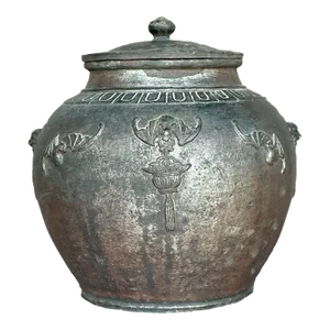 Vintage Boho Bat Wing Lidded Urn