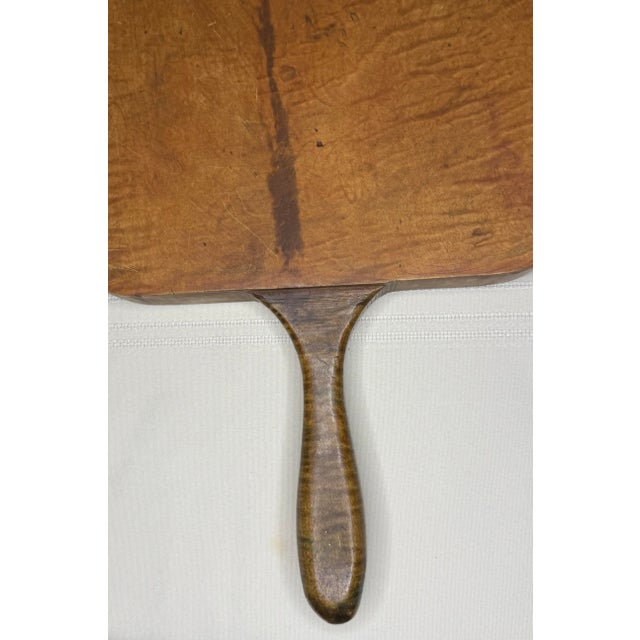 Early 20th Century Antique Farmhouse Single-Piece Thick Maple Cutting Board With Handle For Sale - Image 5 of 5