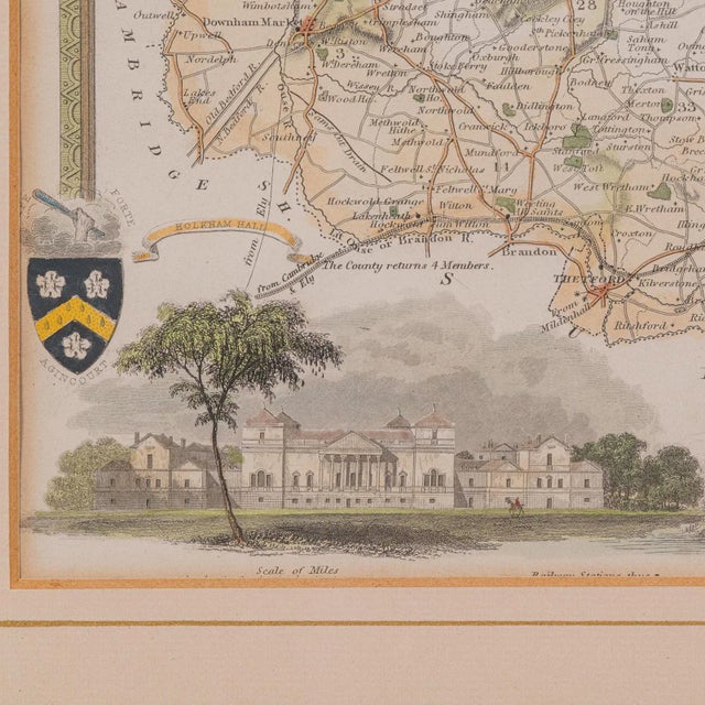 1850's Antique County Map Norfolk For Sale - Image 10 of 12