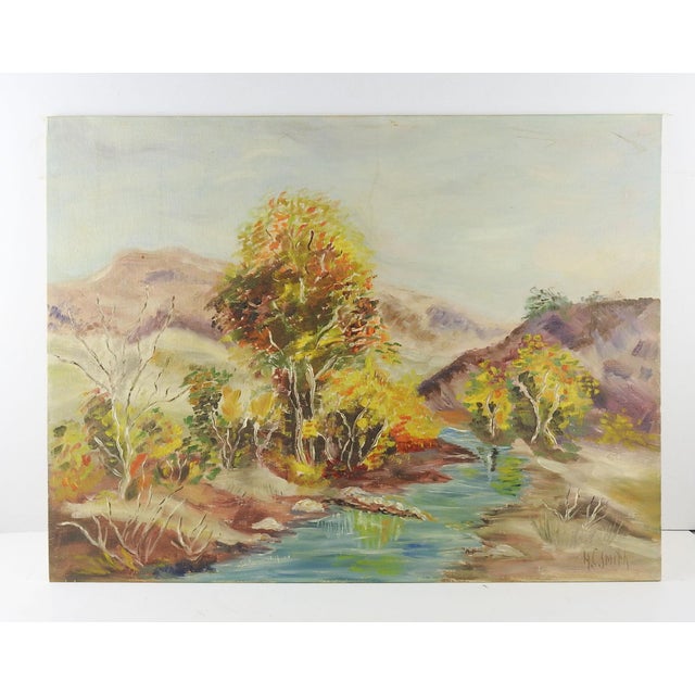 Rustic Mid 20th Century Impressionist Mountain Stream Landscape Painting For Sale - Image 3 of 3