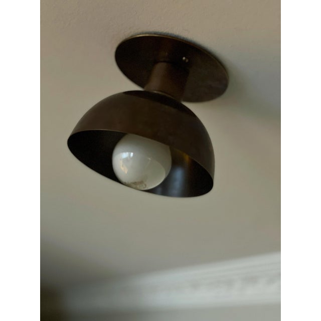 Corridor Spotlight with Brown Shade and Brass Fittings, 2010s For Sale - Image 9 of 9