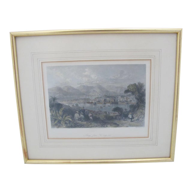 China View Amoy From the Ko Long Soo Antique 19thc Thomas Allom Steel Engraving For Sale