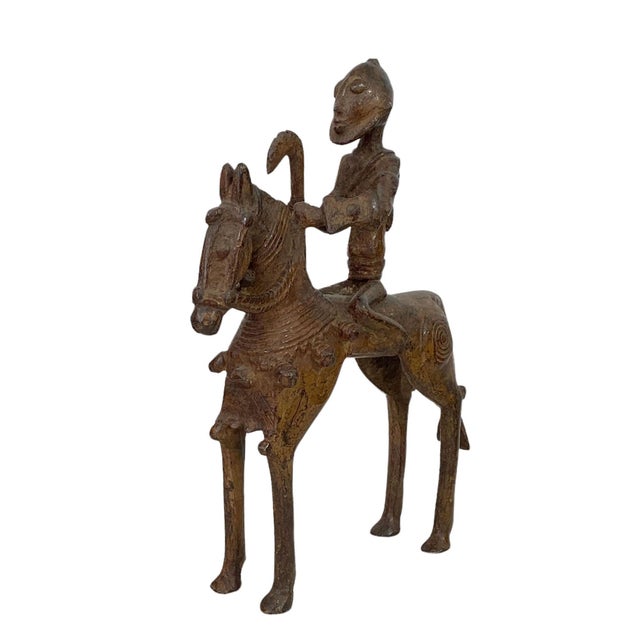 Metal Vintage African Dogon Bronze Horseman 8.5" H For Sale - Image 7 of 8