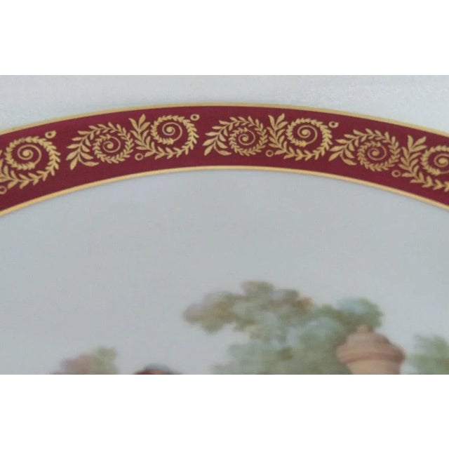 Limoges, France Limoges Fragonard Courting Scene Cameo French Porcelain Decorative Plate For Sale - Image 4 of 11