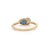Pear & Marquise Cut Blue Sapphire Diamond 14k Gold Art Deco Ring Size 8 For Sale - Image 9 of 17