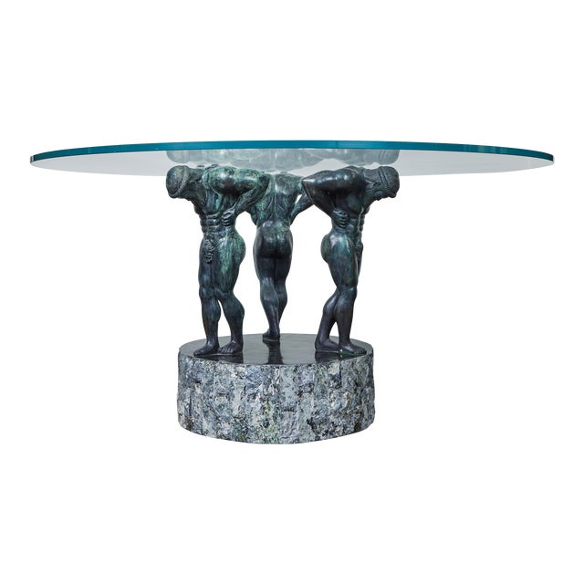 Bronze Neoclassical Table Base by Mastercraft For Sale