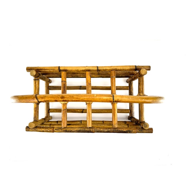 Mid Century Burnt Tortoise Bamboo Wine Rack For Sale - Image 9 of 9