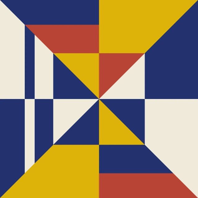 "Modern Nautical Blue Block A" Geometric Fine Art Print by Melinda Cox 16" X 16" For Sale