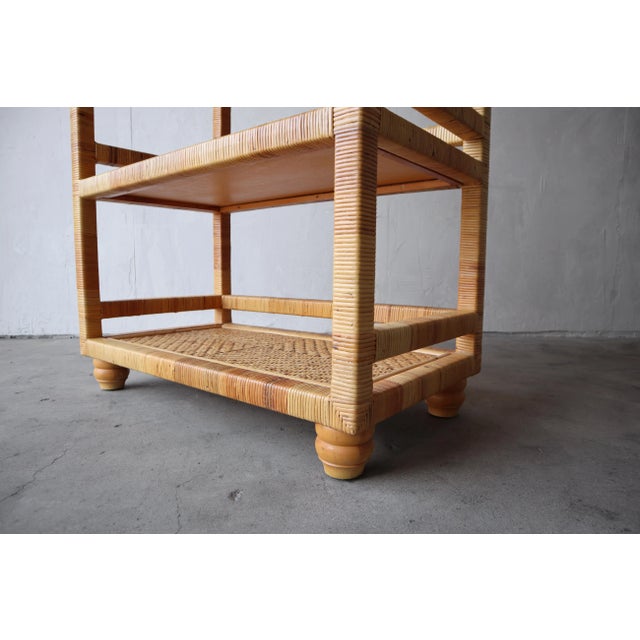 Danny Ho Fong High Quality Vintage Wicker Bookshelf For Sale - Image 4 of 9