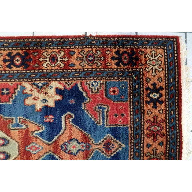 1950s, Vintage German Tribal Style Wool Rug, Geometric Medallion, 3 X 5 For Sale - Image 10 of 10