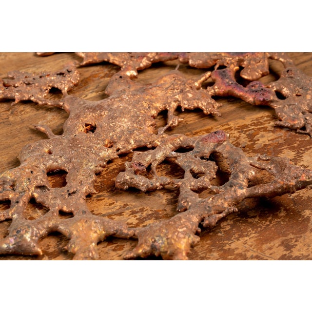 Abstract Vintage Copper Pour Folk Art For Sale - Image 3 of 5