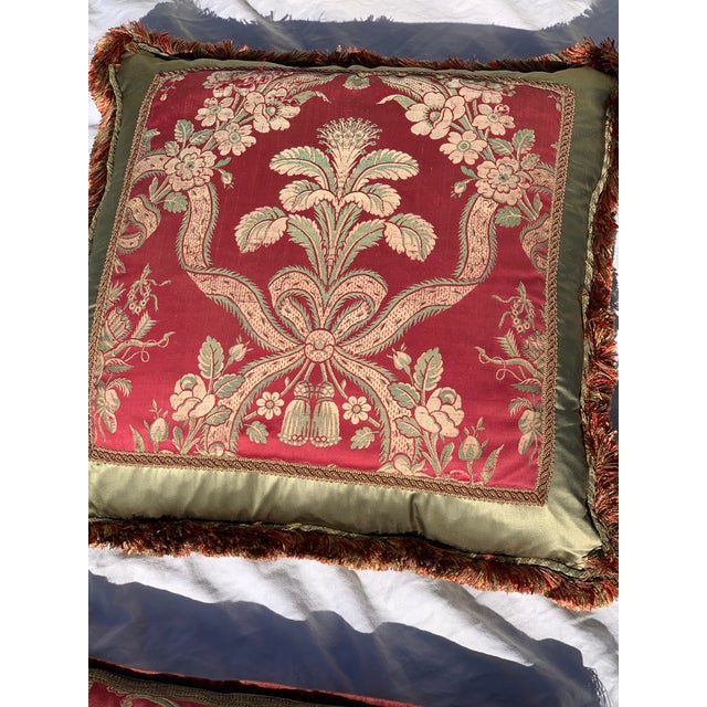 Lovely set of 2 Pr of armchair pillows and back supports, great for a Pr of large French arm chairs or Italian arm chairs....