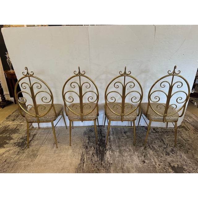 Mid-Century Modern Brass Dining Chairs - Set of 4 For Sale - Image 13 of 15