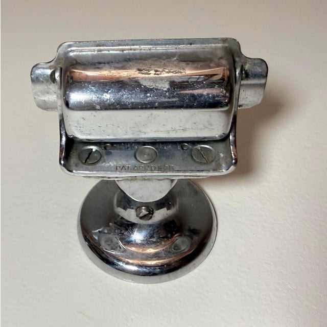 Rare Vintage Industrial Hoegger Inc. Wall-Mounted Chrome Ashtray Weehawken Nj For Sale - Image 11 of 14