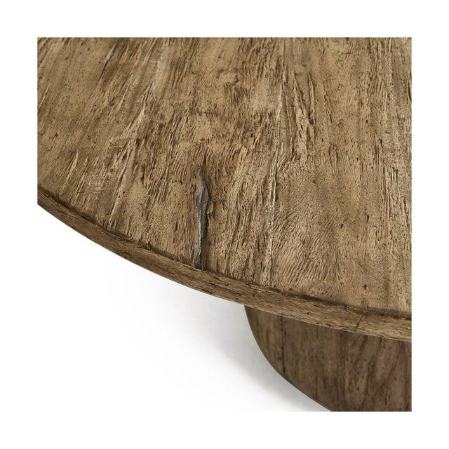 2020s Rustic Round Pedestal Dining Table For Sale - Image 5 of 9
