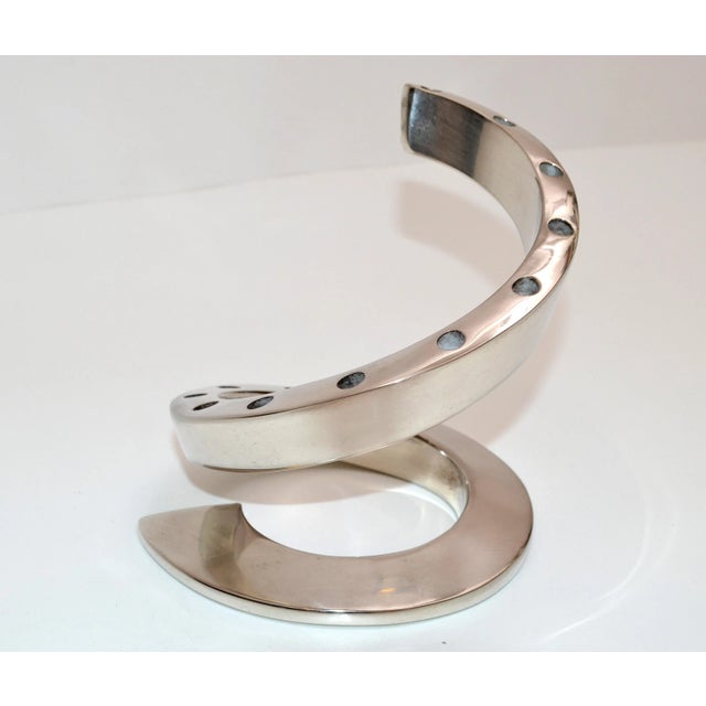 Mid-Century Modern Dansk Designs France Silver-Plated Spiral Tapered Candlesticks, Candle Holder For Sale - Image 3 of 13