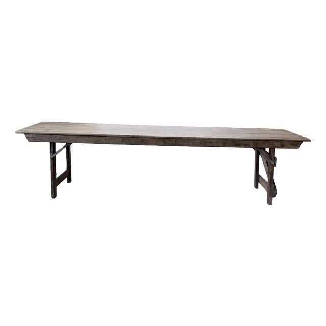 Pine Farmhouse Folding Table, 1950s For Sale