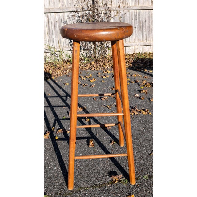 We are selling this great looking oversize 19th century stool. This stool is most likely American, the legs appear to be...