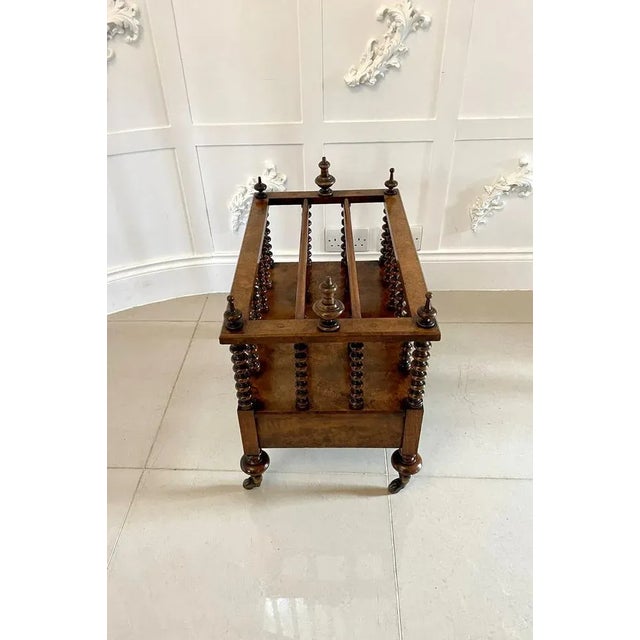 Large Antique Victorian Burr Walnut Canterbury, 1850s For Sale - Image 6 of 12