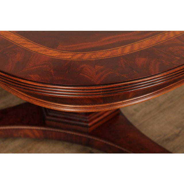 1990s Henredon Historic Natchez Collection Flame Mahogany Dining Table