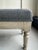 Large Rustic Turned Leg Tufted Bench 82" W 19" Deep 19.5" H Painted Patina Wood Finish Newly Re-upholstered in a textured...