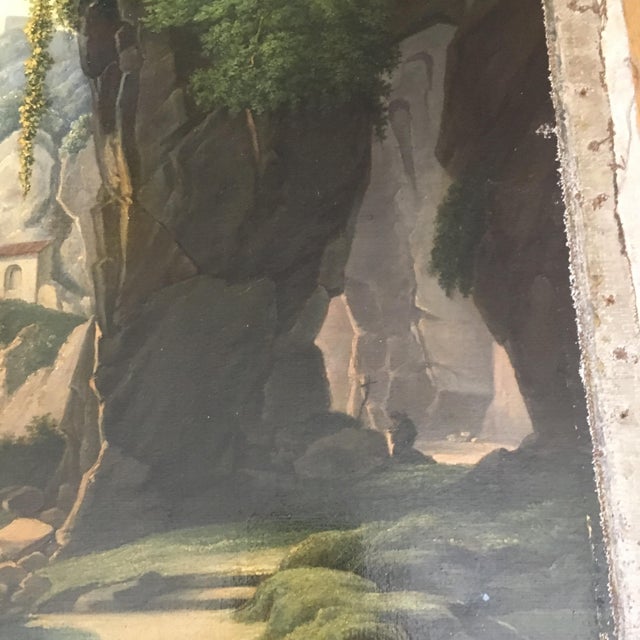Antique European Landscape Cliffside Painting Chairish