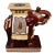 Mid 20th Century Large Lucky Chinoiserie Elephant Plant Stand in Oxblood and Polychrome Glaze For Sale