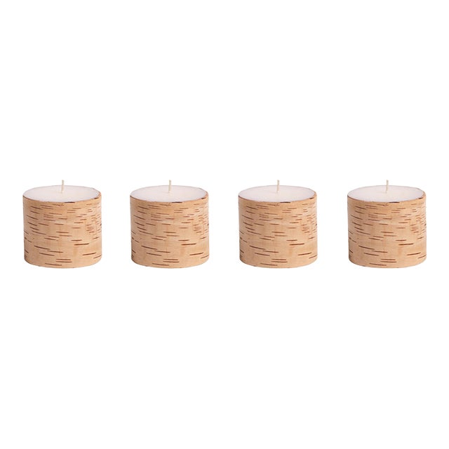 Birchwood Scented Pillar Candles, Set of 4, 4" x 4" Chairish