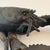 Meet Leo—a striking vintage cast-metal lobster sculpture with a dark blackened finish and beautifully aged metallic...