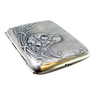 Silver Cigarette Case with Art Nouveau Reliefs For Sale