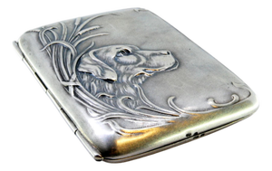 Silver Cigarette Case with Art Nouveau Reliefs