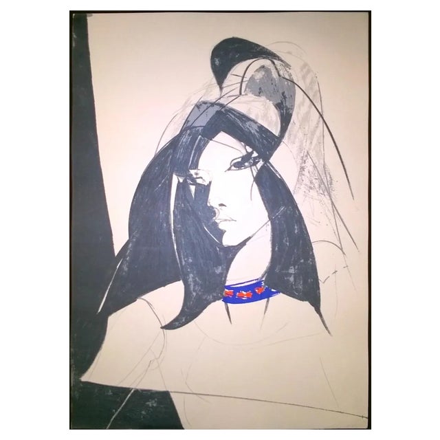 Sandro Trotti, Woman's Figure, Lithograph, 1980 For Sale