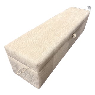 Champagne Velvet Crocodile Storage Bench For Sale