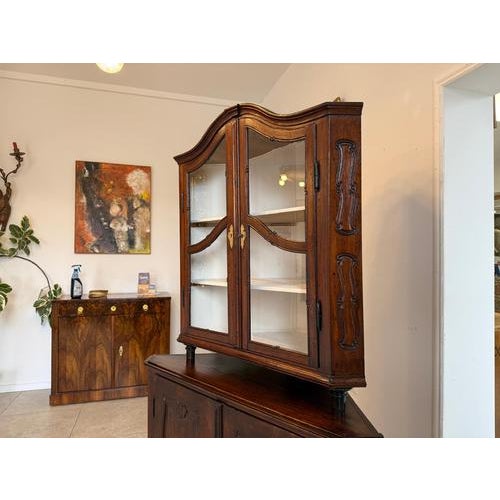 Wood Corner Display Cabinet in Wood For Sale - Image 7 of 13