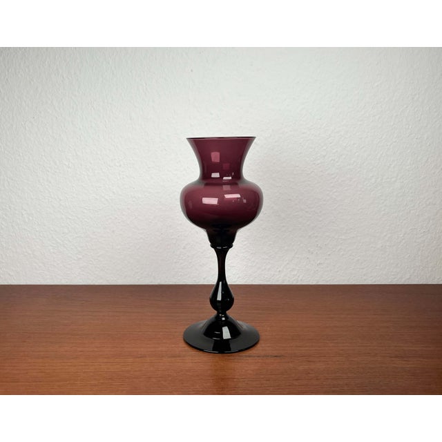 Mid-Century Modern Glass Vase by Hugo Gehlin for Gullaskruf Glasbruk, Sweden, 1950s, in Very Good conditions. Designed...