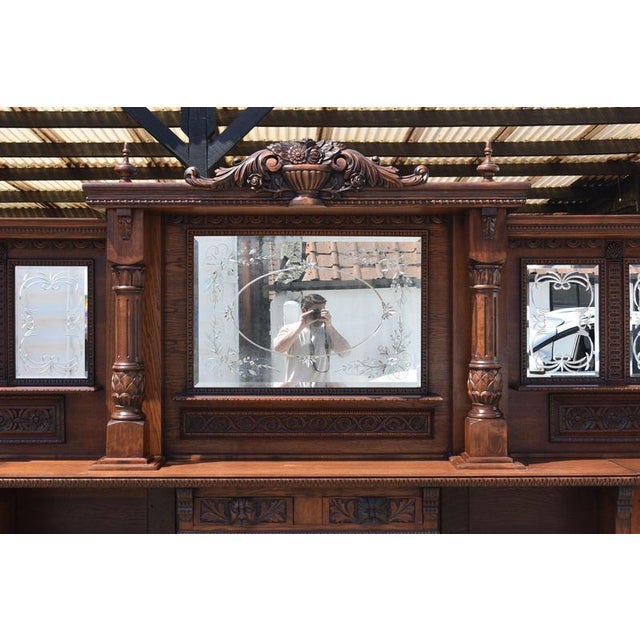 Victorian Carved Oak Front and Back Bar, 1980 For Sale - Image 9 of 18