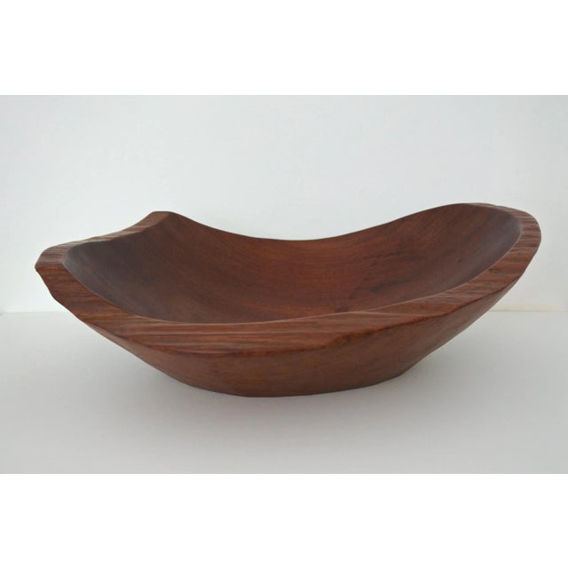 French Hand-Carved Free-Form Wood Dish, 1960s For Sale - Image 9 of 9