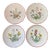 Late 20th Century Hand-Painted European Floral Small Plates- Set of 4 For Sale