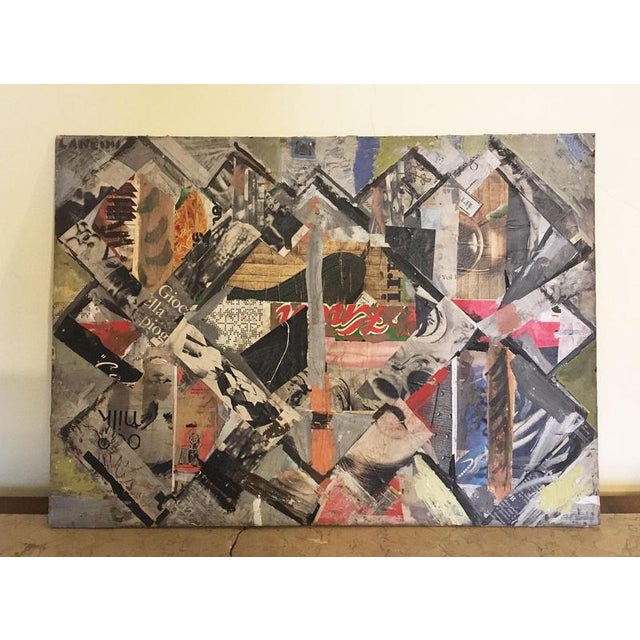 This stunning abstract artwork was made in 1960, by the well known Italian artist Ermete Lancini. The artwork is a...