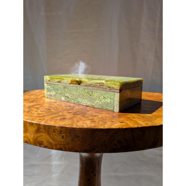Metal Antique Italian Green Marble Trinket Box from Henry Griffith & Sons, 1890s For Sale - Image 7 of 14