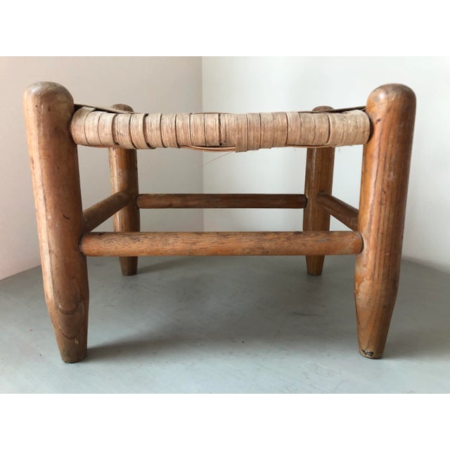 Vintage Woven Oak Stool For Sale - Image 4 of 12