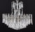 Art Deco Style Cut-Crystal Circular Chandelier, with rectangular drop crystals and chrome-plated frame. 20" H x 20.5"...