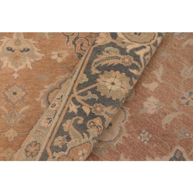 Camel Shabby Chic Brown/Green Wool Rug - 8'0'' X 9'8'' For Sale - Image 8 of 10