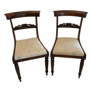 Antique Regency English Rosewood Side Chairs, 1825, Set of 2 For Sale