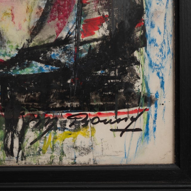 Wood Mid 20th Century France Blue Wood Painting For Sale - Image 7 of 15
