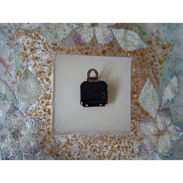 Glass Murano Art Glass Wall Clock from Gianfranco Costantin, 1980s For Sale - Image 7 of 8
