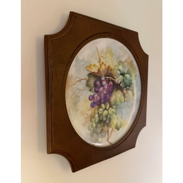 Limoges, France French Limoges Still Life Hand Painted Wood Framed Porcelain Decorative Plate For Sale - Image 4 of 11