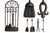 Decorative black metal fireplace tool set featuring a rustic farmhouse and traditional vintage-inspired design. Includes 4...